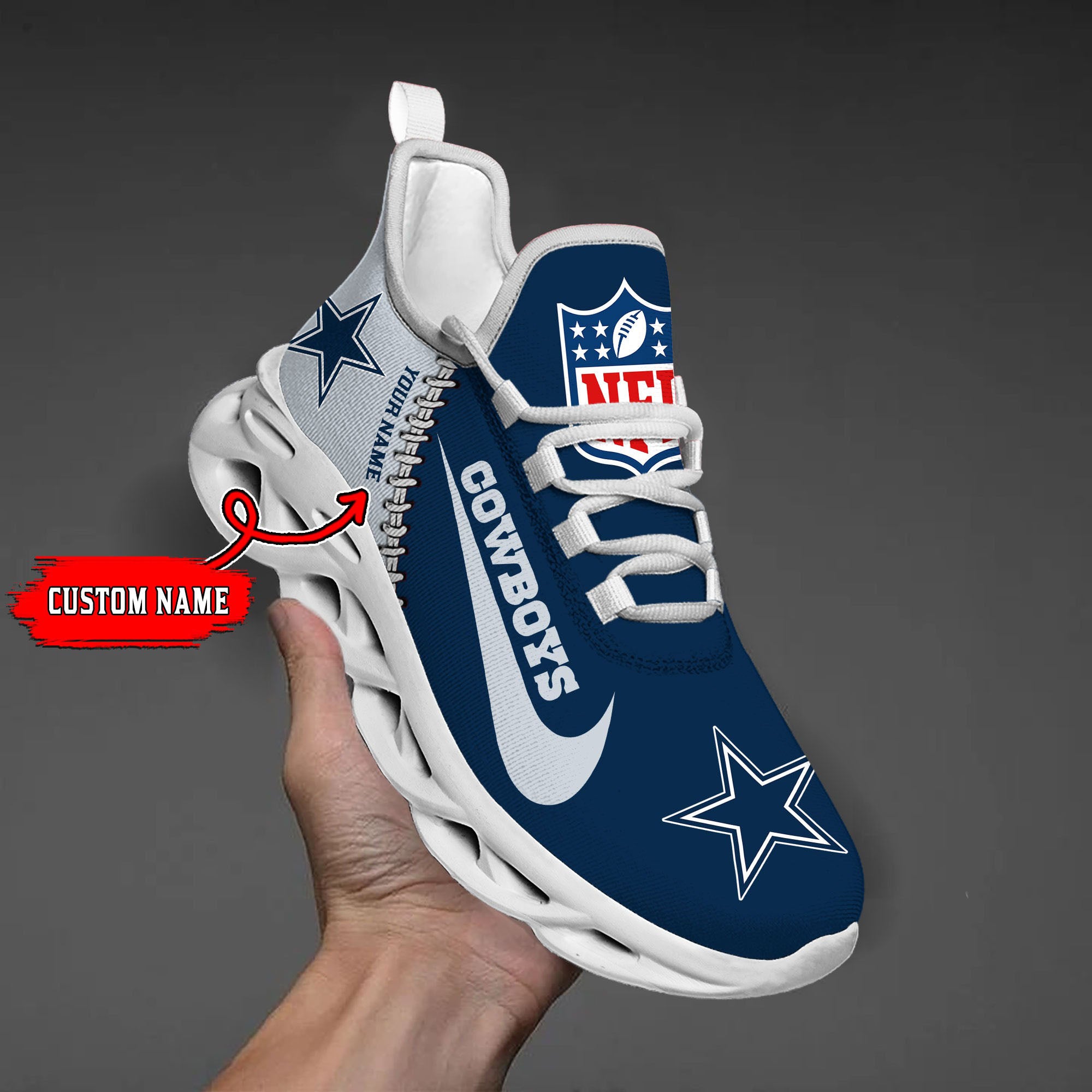 Ideafootwear Dallas Cowboys NFL Max Soul Shoes Sneakers For Men And Women