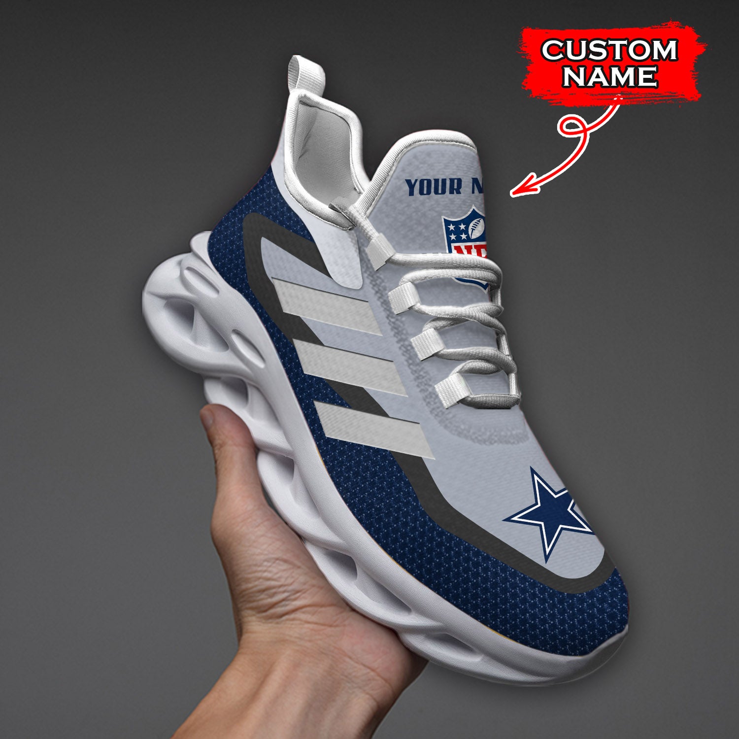 Ideafootwear Dallas Cowboys NFL Max Soul Shoes Sneakers For Men And Women