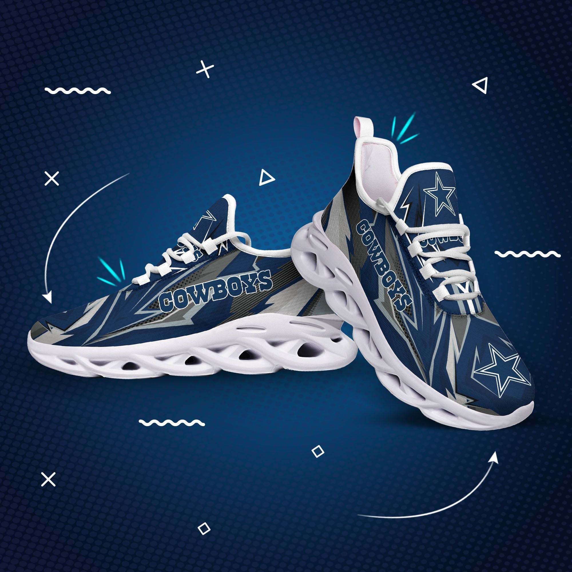 Ideafootwear Dallas Cowboys NFL Max Soul Shoes Sneakers For Men And Women