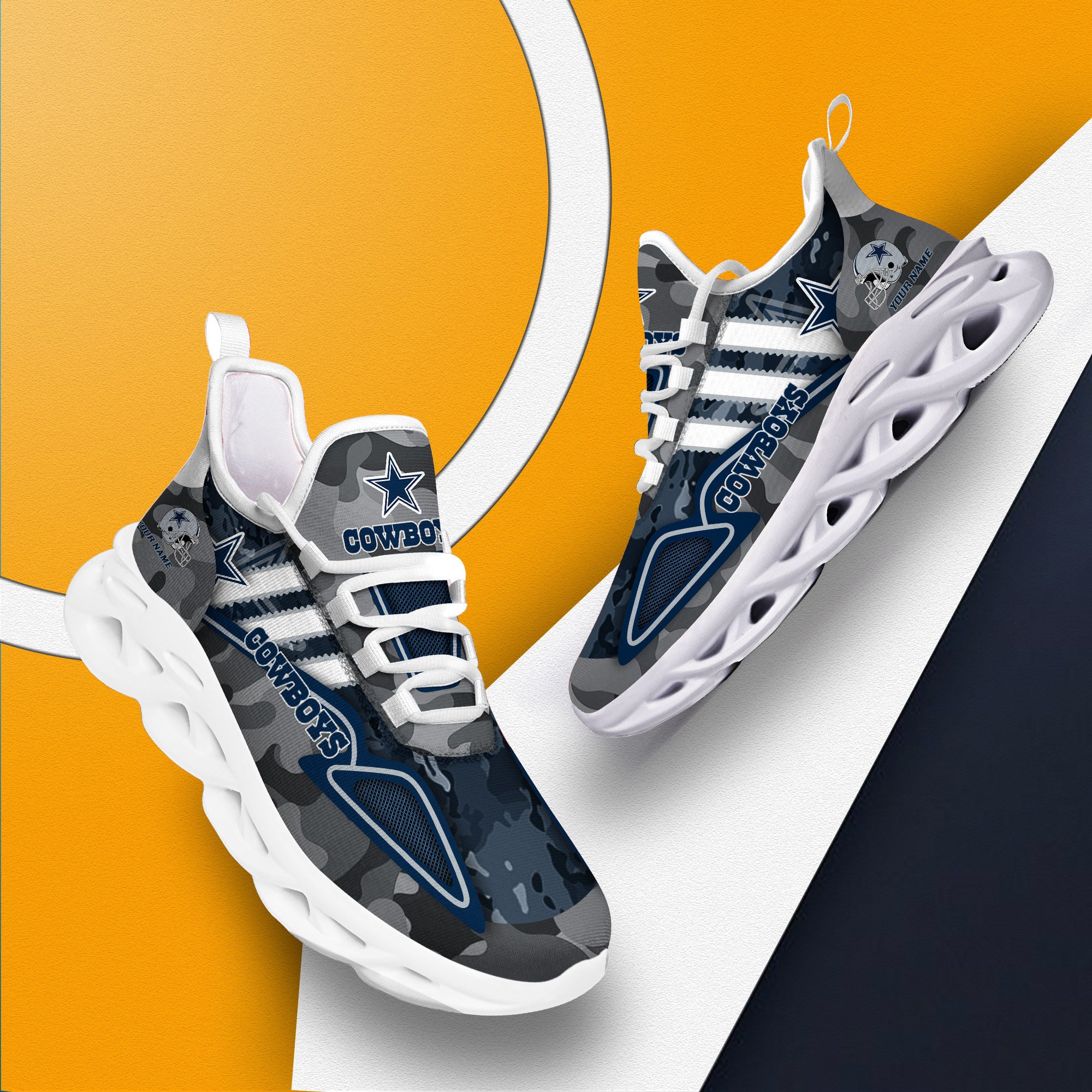 Ideafootwear Dallas Cowboys NFL Max Soul Shoes Sneakers For Men And Women