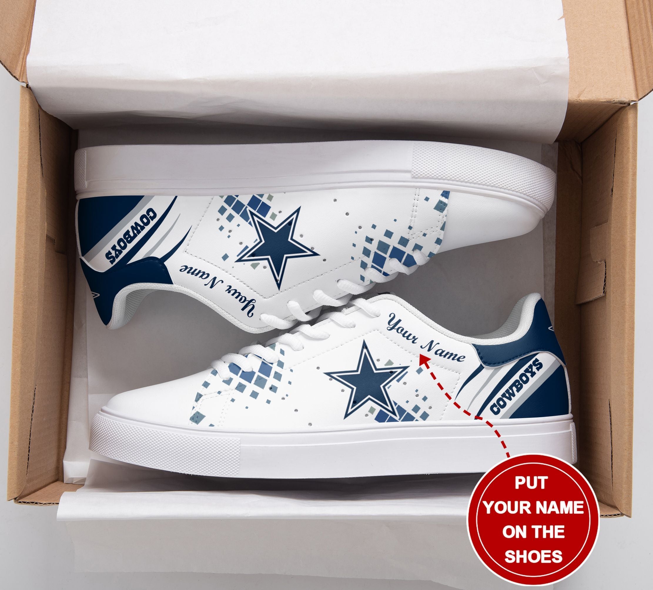 Ideafootwear Dallas Cowboys Skate Stan Shoes Sneakes For Men And Women