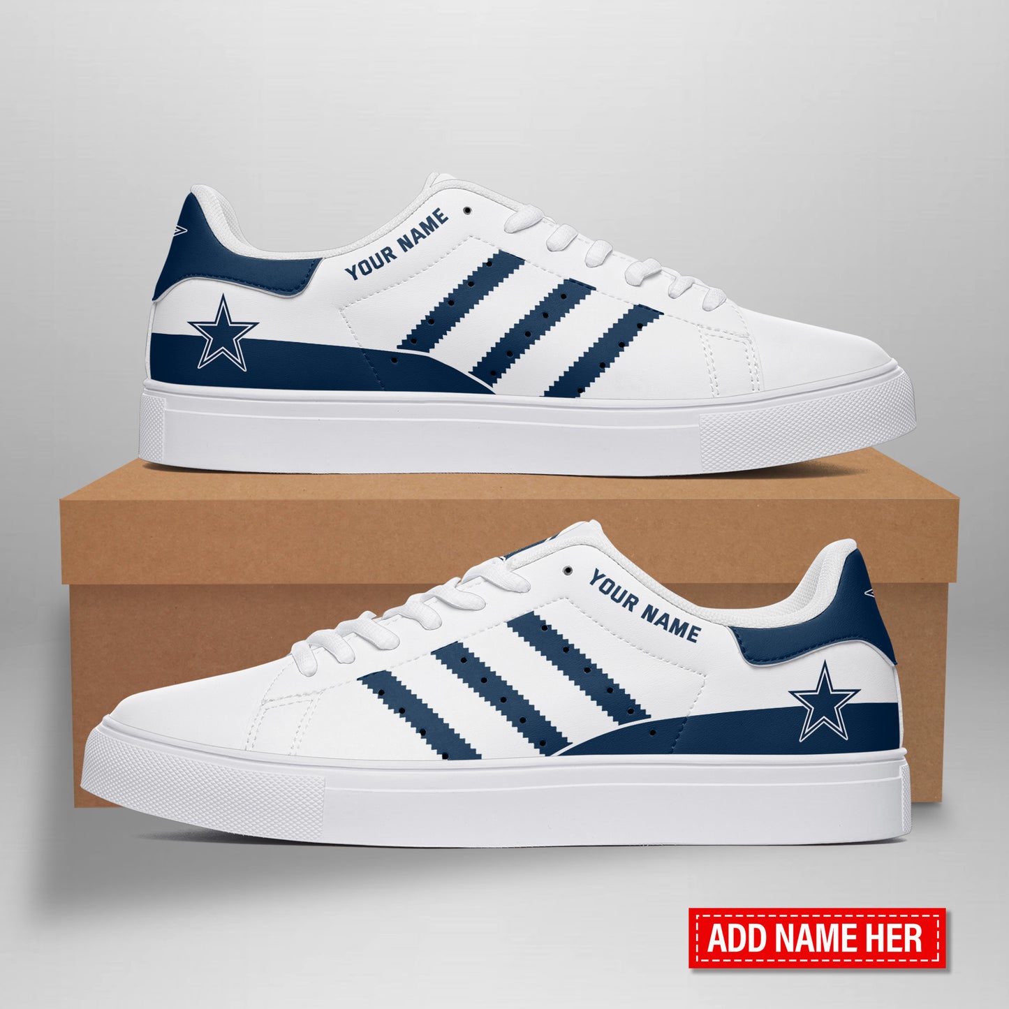 Ideafootwear Dallas Cowboys Skate Stan Shoes Sneakes For Men And Women