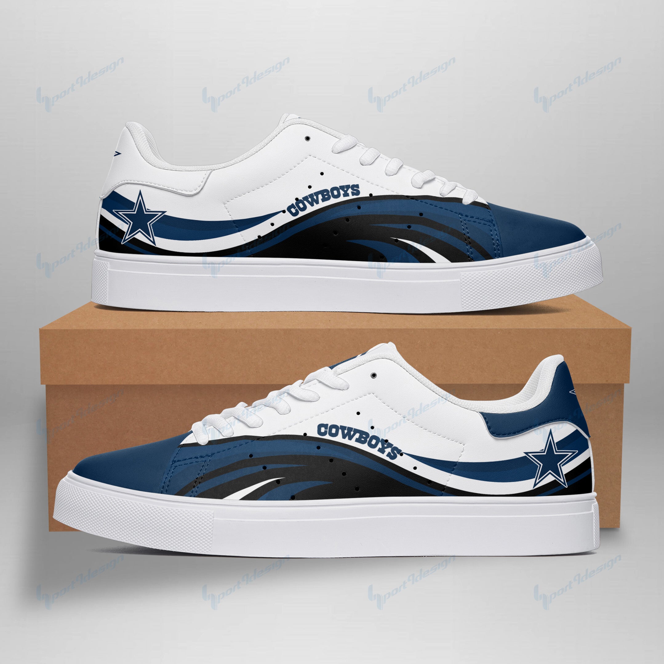 Ideafootwear Dallas Cowboys Skate Stan Shoes Sneakes For Men And Women