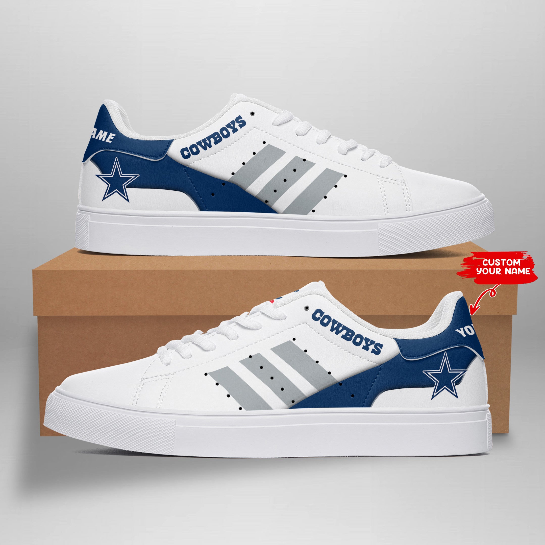Ideafootwear Dallas Cowboys Skate Stan Shoes Sneakes For Men And Women