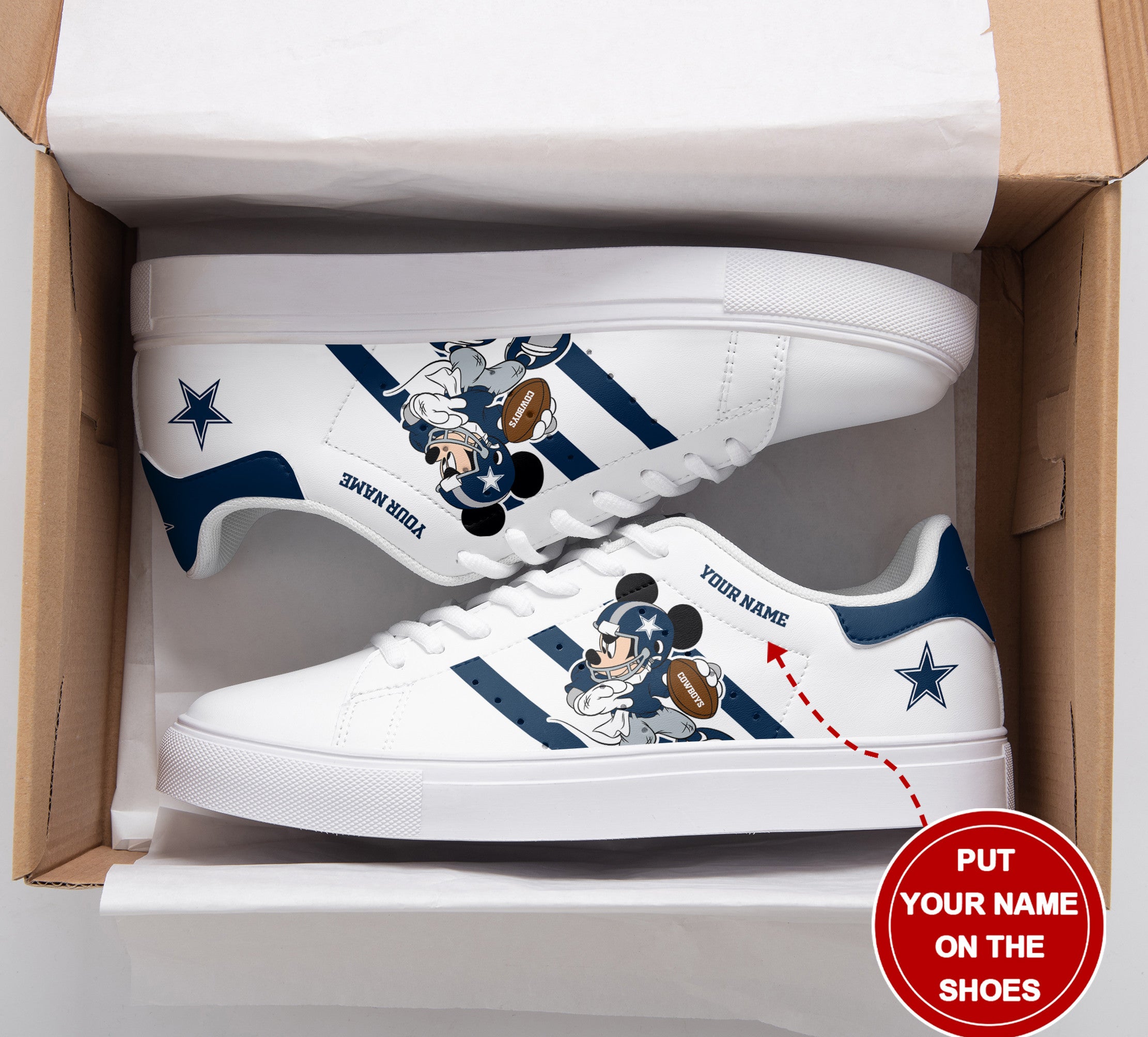 Ideafootwear Dallas Cowboys Skate Stan Shoes Sneakes For Men And Women