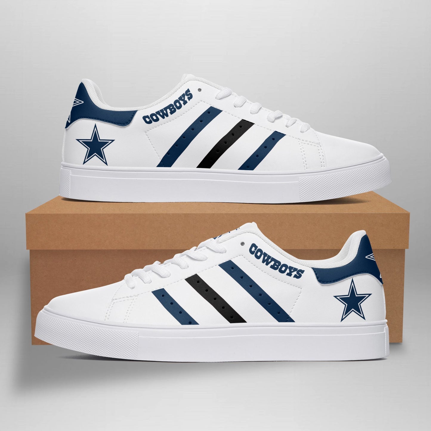 Ideafootwear Dallas Cowboys Skate Stan Shoes Sneakes For Men And Women