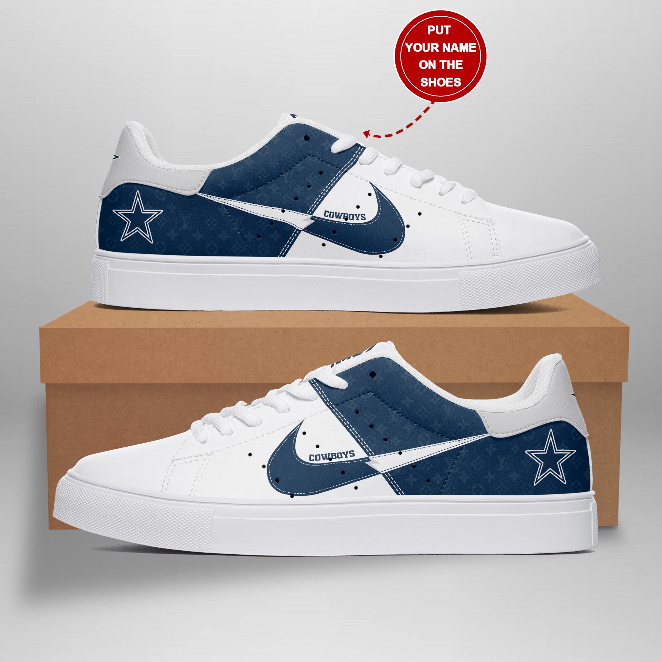 Ideafootwear Dallas Cowboys Skate Stan Shoes Sneakes For Men And Women