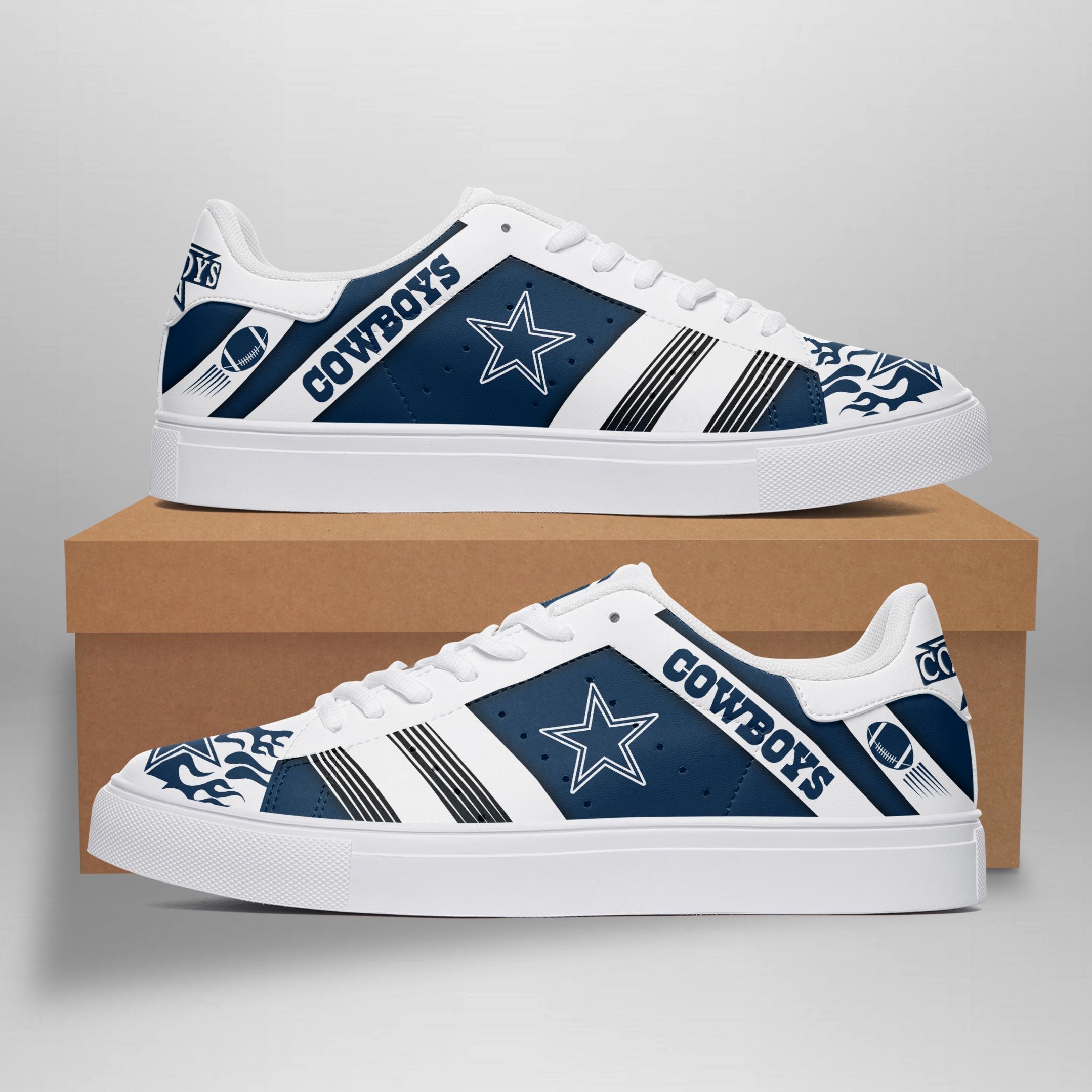 Ideafootwear Dallas Cowboys Skate Stan Shoes Sneakes For Men And Women