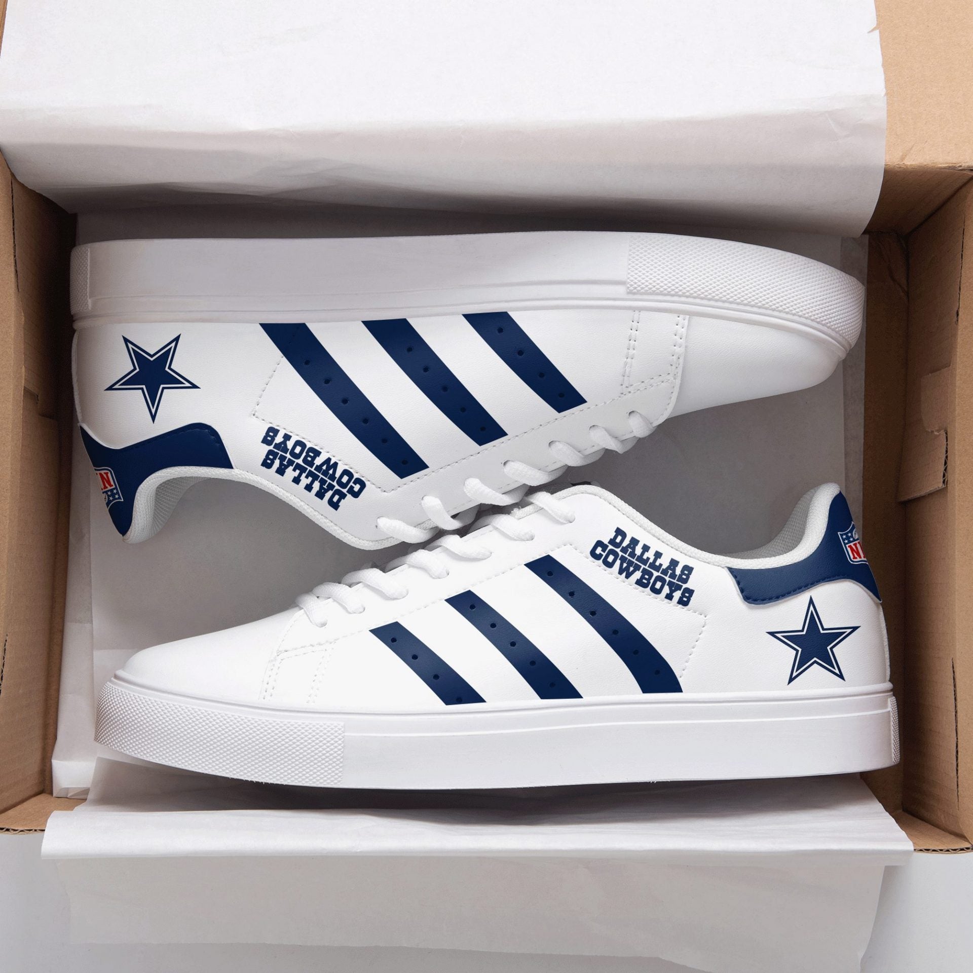 Ideafootwear Dallas Cowboys Skate Stan Shoes Sneakes For Men And Women