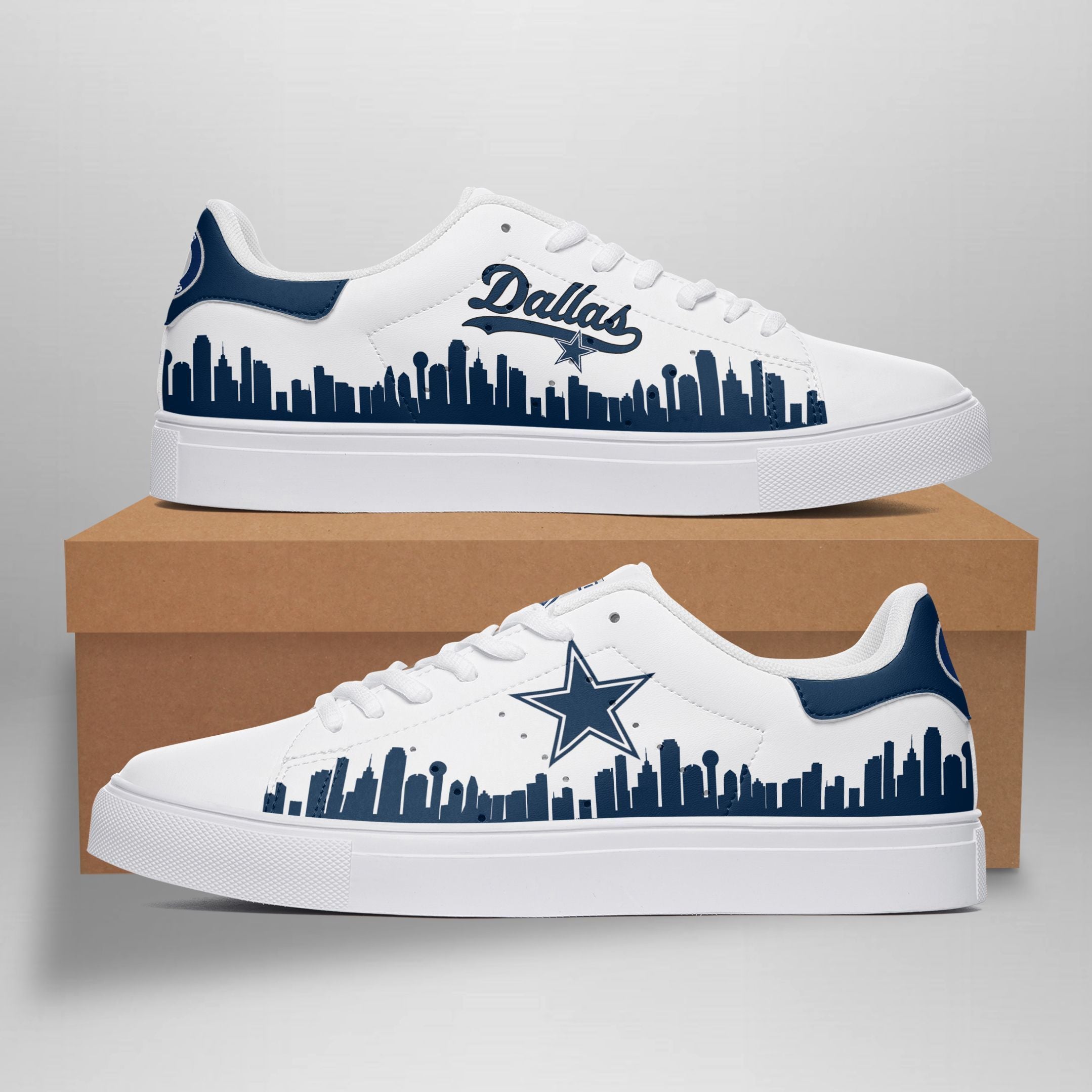 Ideafootwear Dallas Cowboys Skate Stan Shoes Sneakes For Men And Women