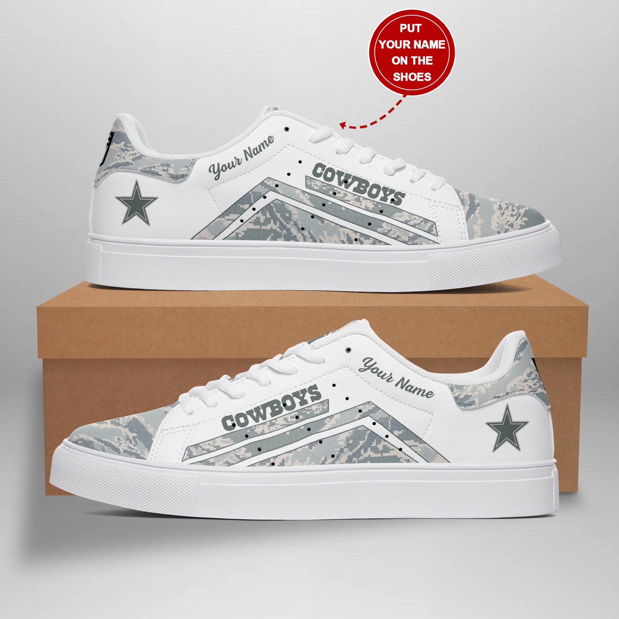 Ideafootwear Dallas Cowboys Skate Stan Shoes Sneakes For Men And Women