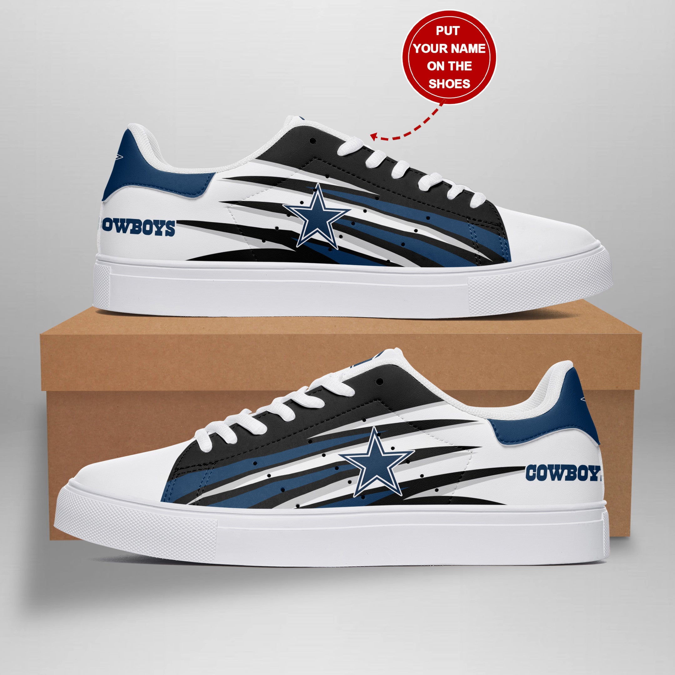 Ideafootwear Dallas Cowboys Skate Stan Shoes Sneakes For Men And Women