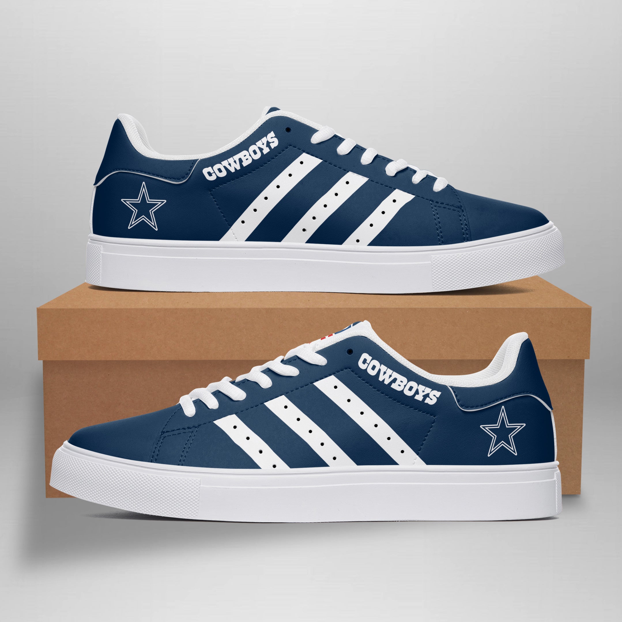 Ideafootwear Dallas Cowboys Skate Stan Shoes Sneakes For Men And Women
