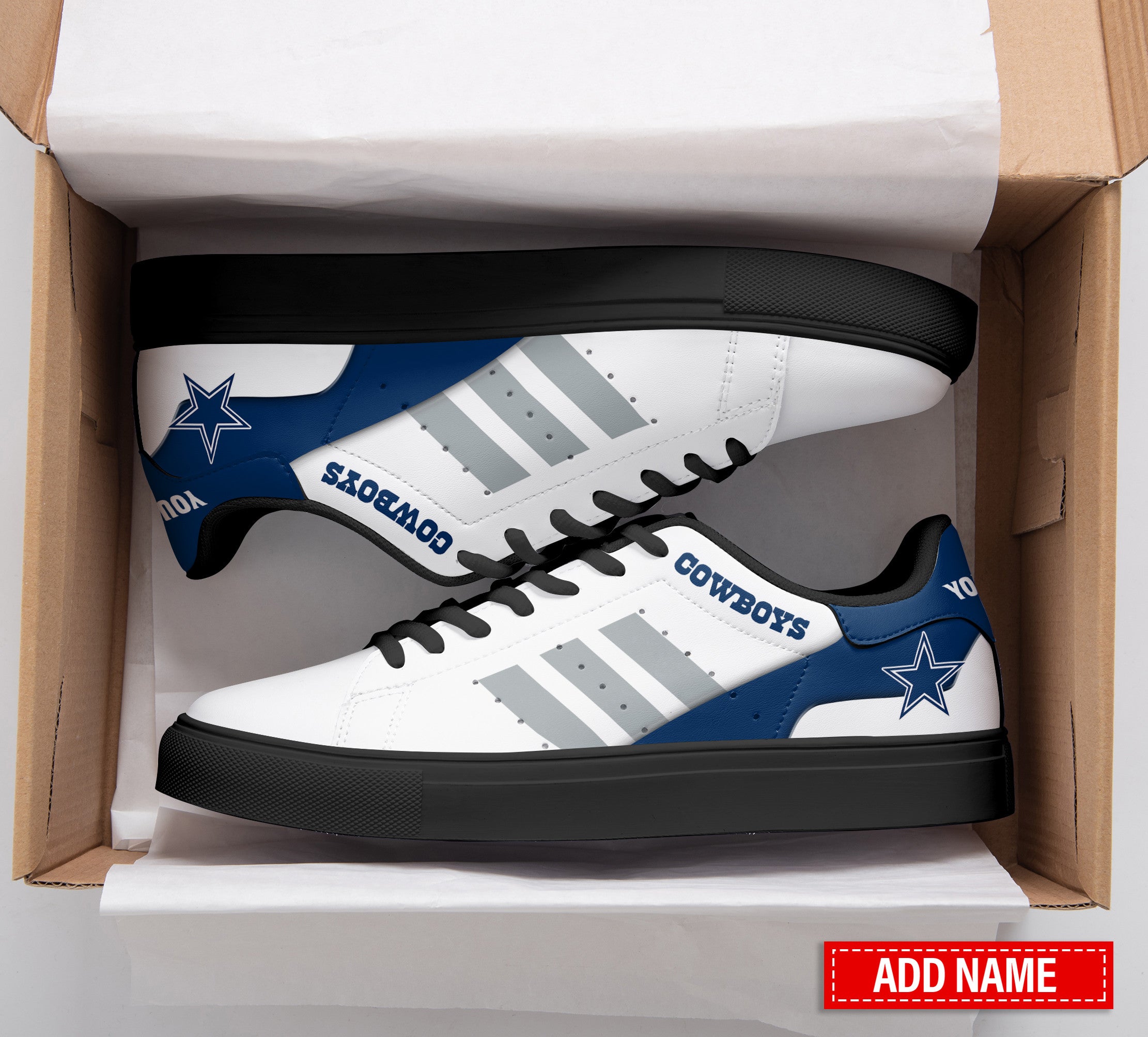 Ideafootwear Dallas Cowboys Skate Stan Shoes Sneakes For Men And Women