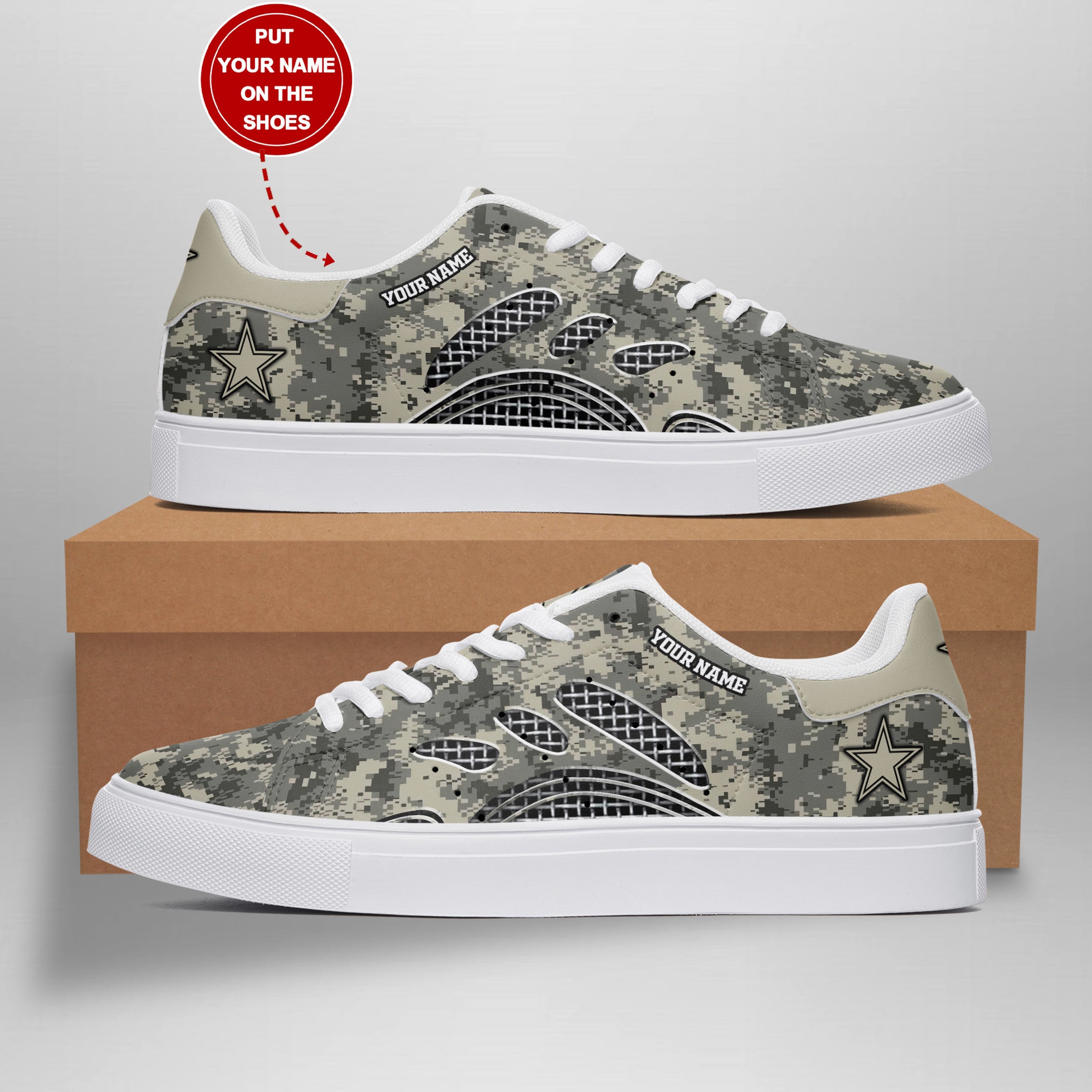 Ideafootwear Dallas Cowboys Skate Stan Shoes Sneakes For Men And Women