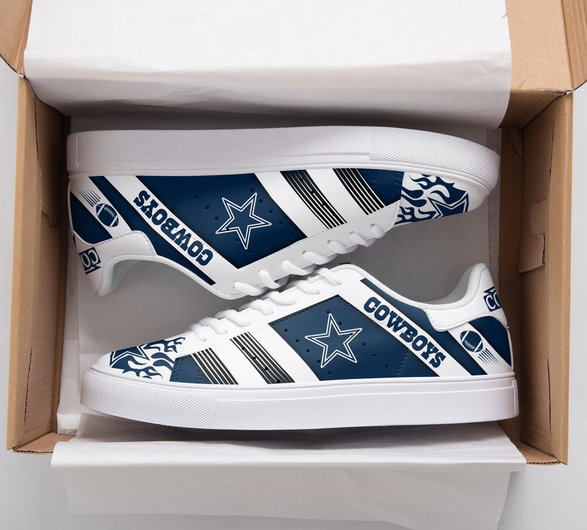 Ideafootwear Dallas Cowboys Skate Stan Shoes Sneakes For Men And Women