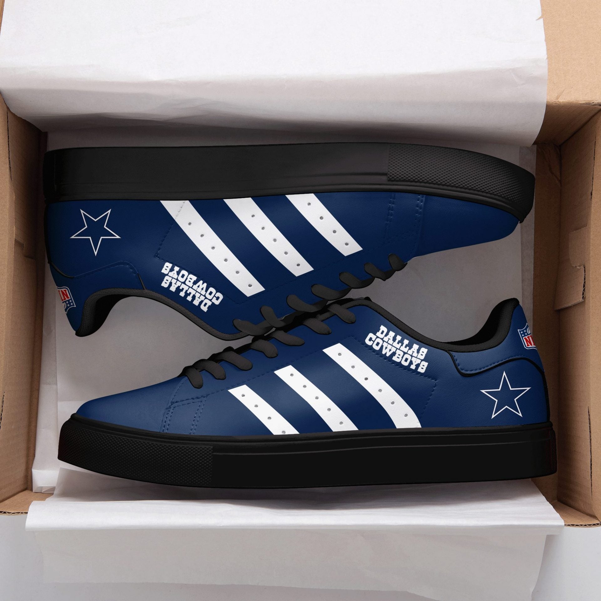 Ideafootwear Dallas Cowboys Skate Stan Shoes Sneakes For Men And Women