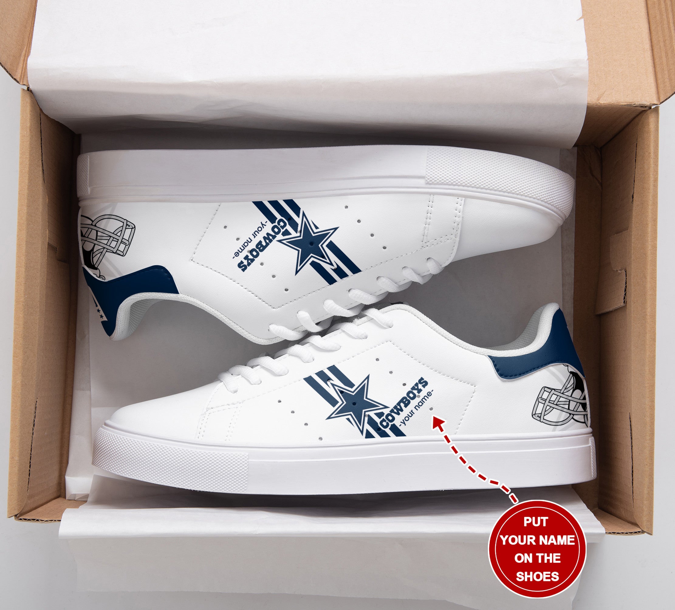Ideafootwear Dallas Cowboys Skate Stan Shoes Sneakes For Men And Women