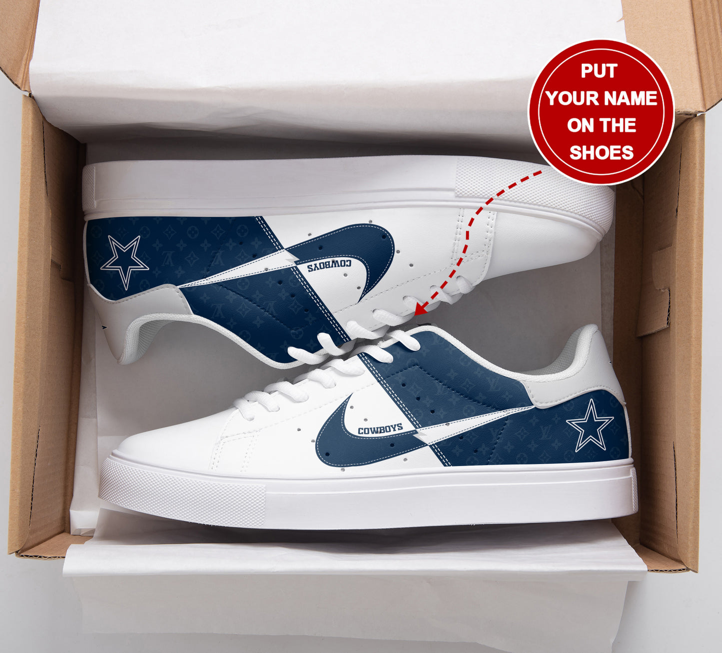 Ideafootwear Dallas Cowboys Skate Stan Shoes Sneakes For Men And Women