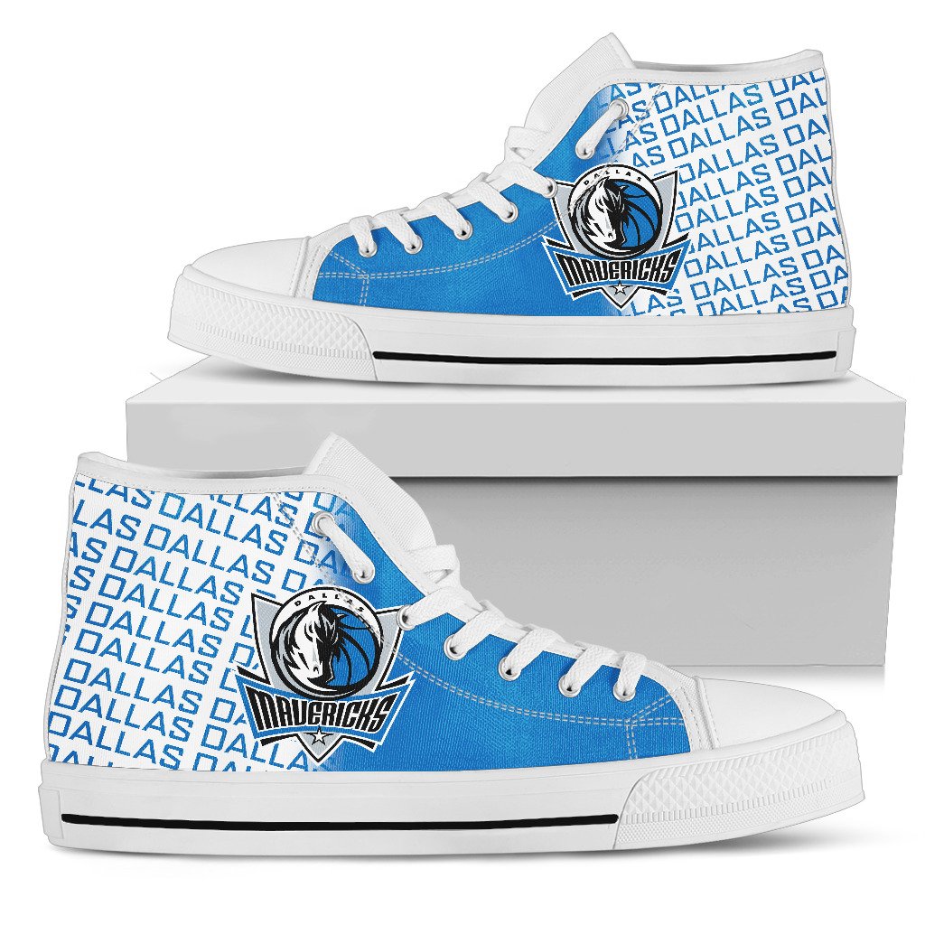 Ideafootwear Dallas Mavericks High Top Canvas Sneakers Shoes For Men And Women