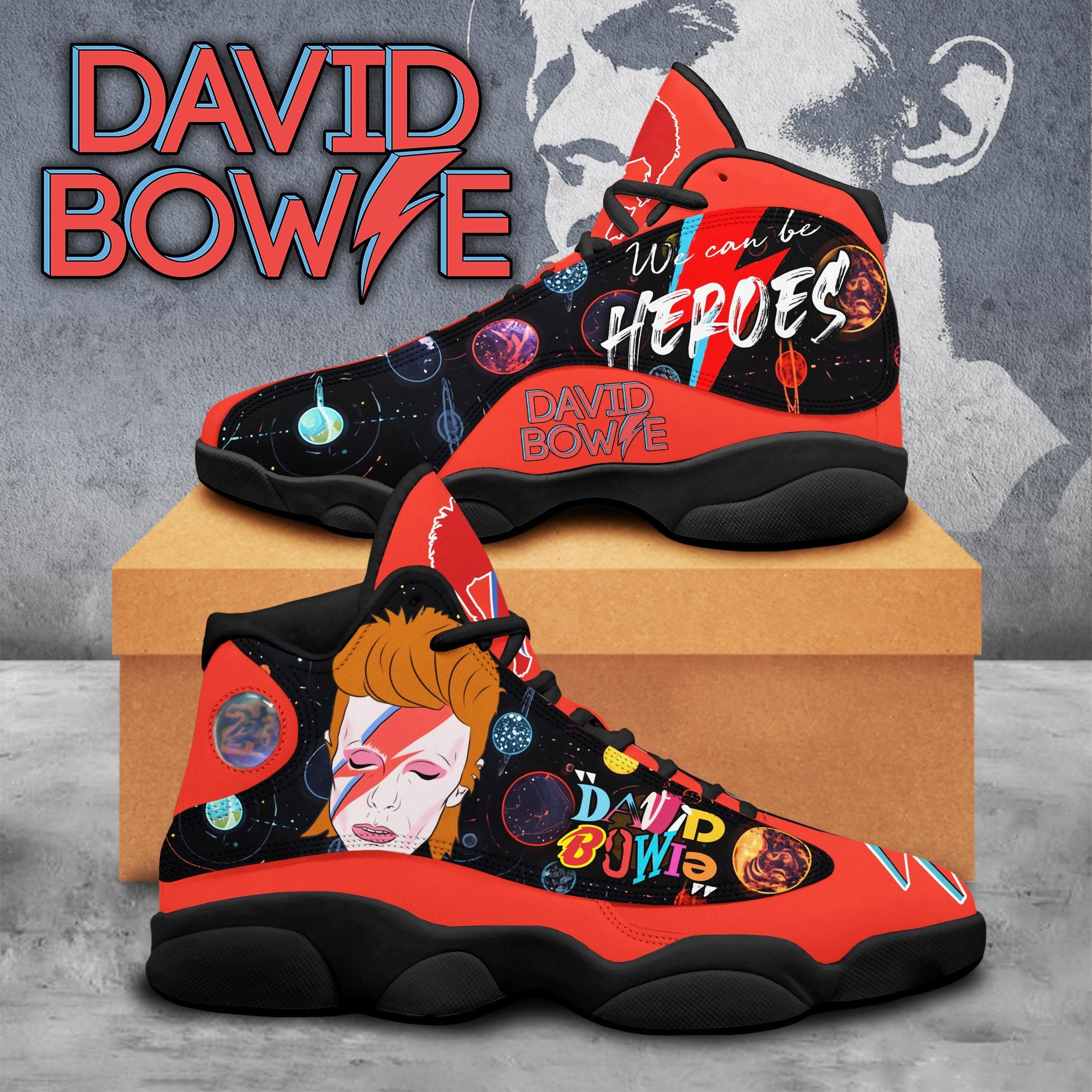 Ideafootwear David Bowie AJ13 Sneakers Shoes For Men And Women