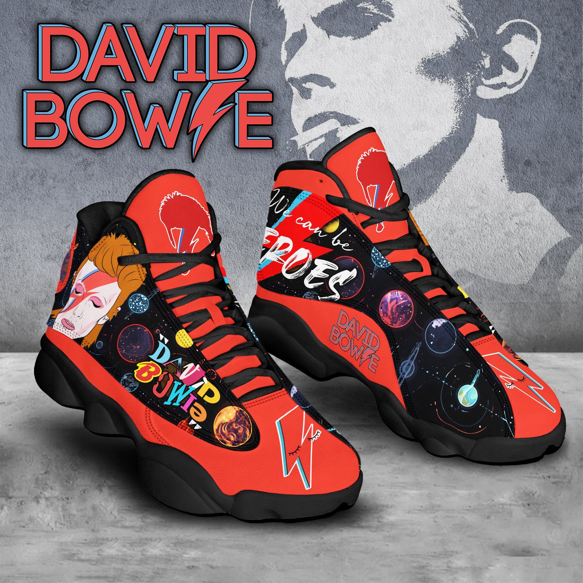 Ideafootwear David Bowie AJ13 Sneakers Shoes For Men And Women