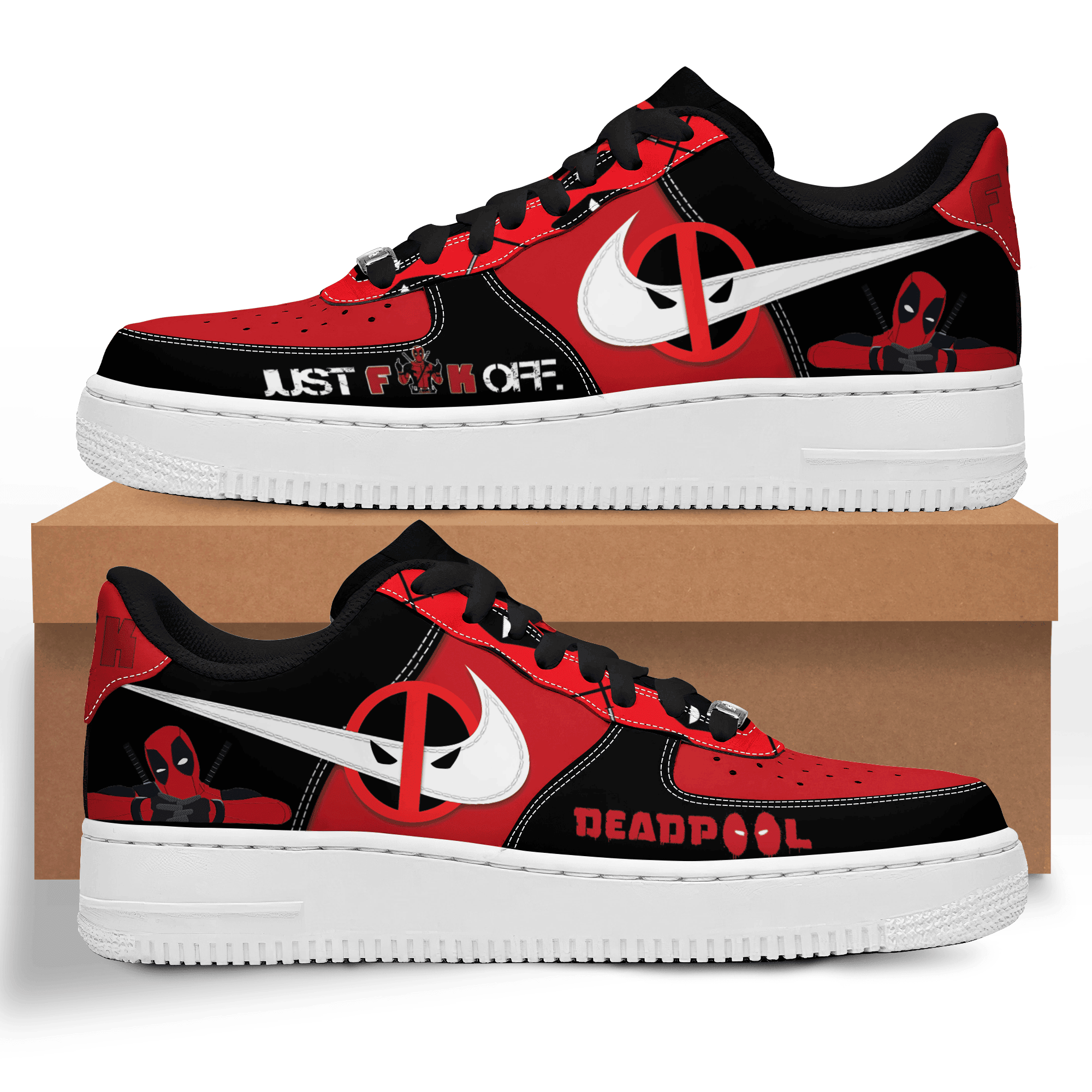 Ideafootwear Deadpool Air Low-Top Sneakers Shoes For Men And Women