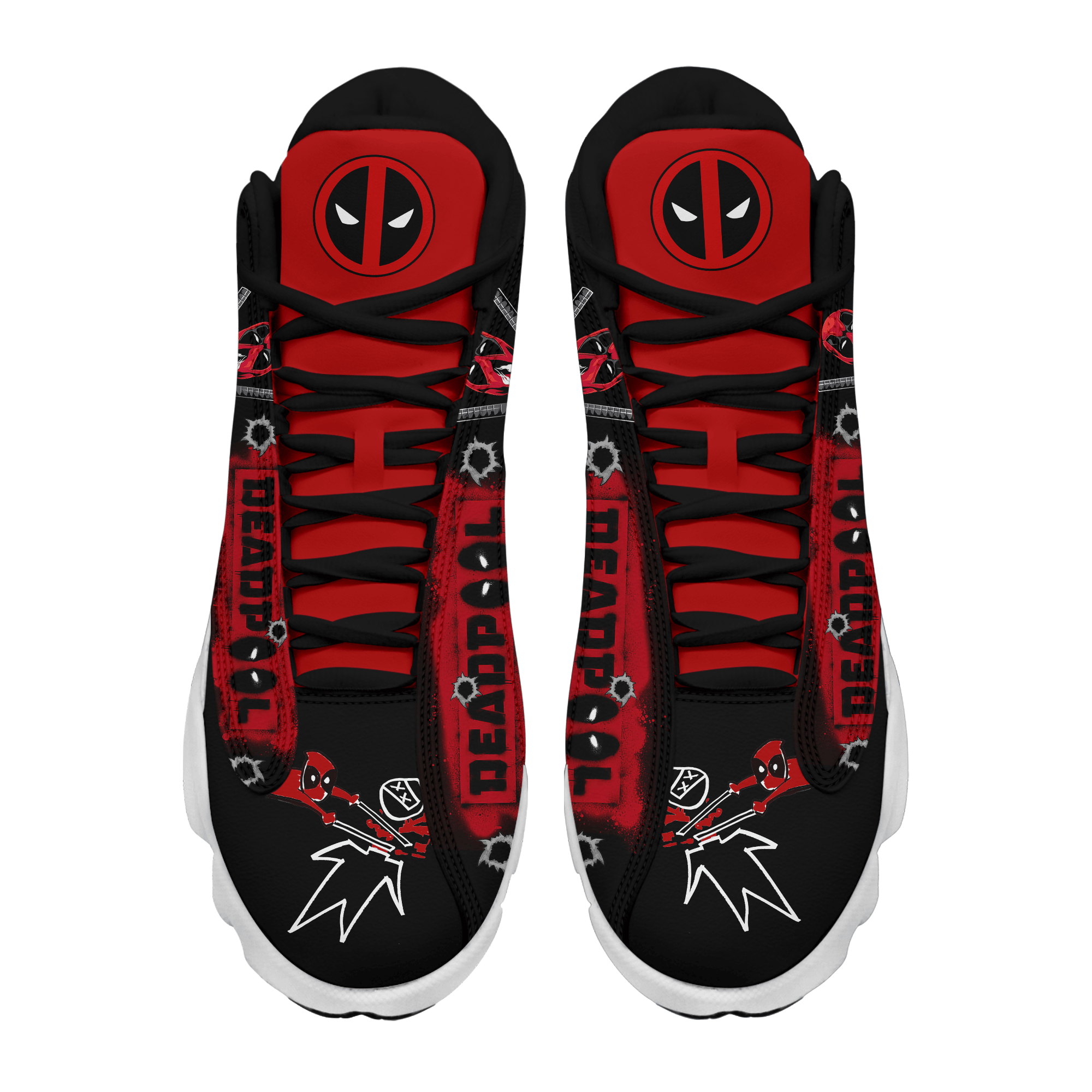 Ideafootwear Deadpool AJ13 Sneakers Shoes For Men And Women