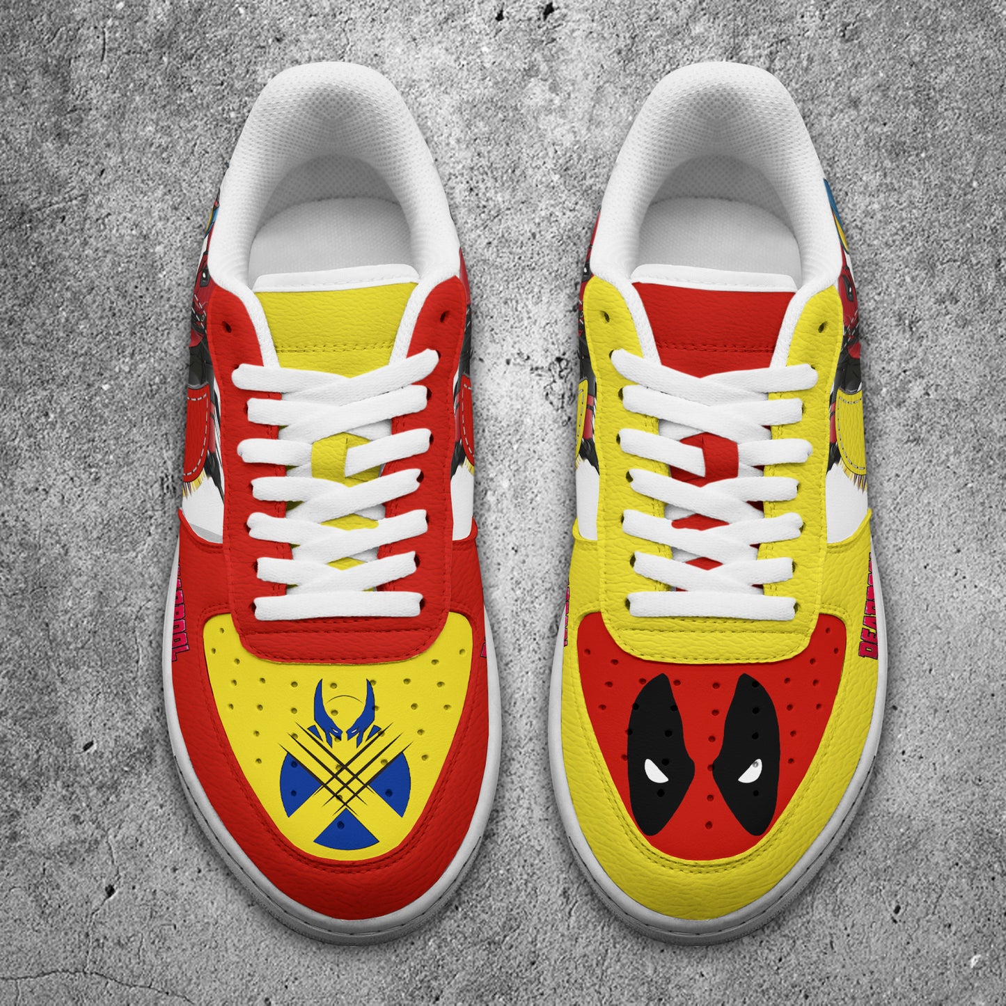 Ideafootwear Deadpool And Wolverine Air Low-Top Sneakers Shoes For Men And Women