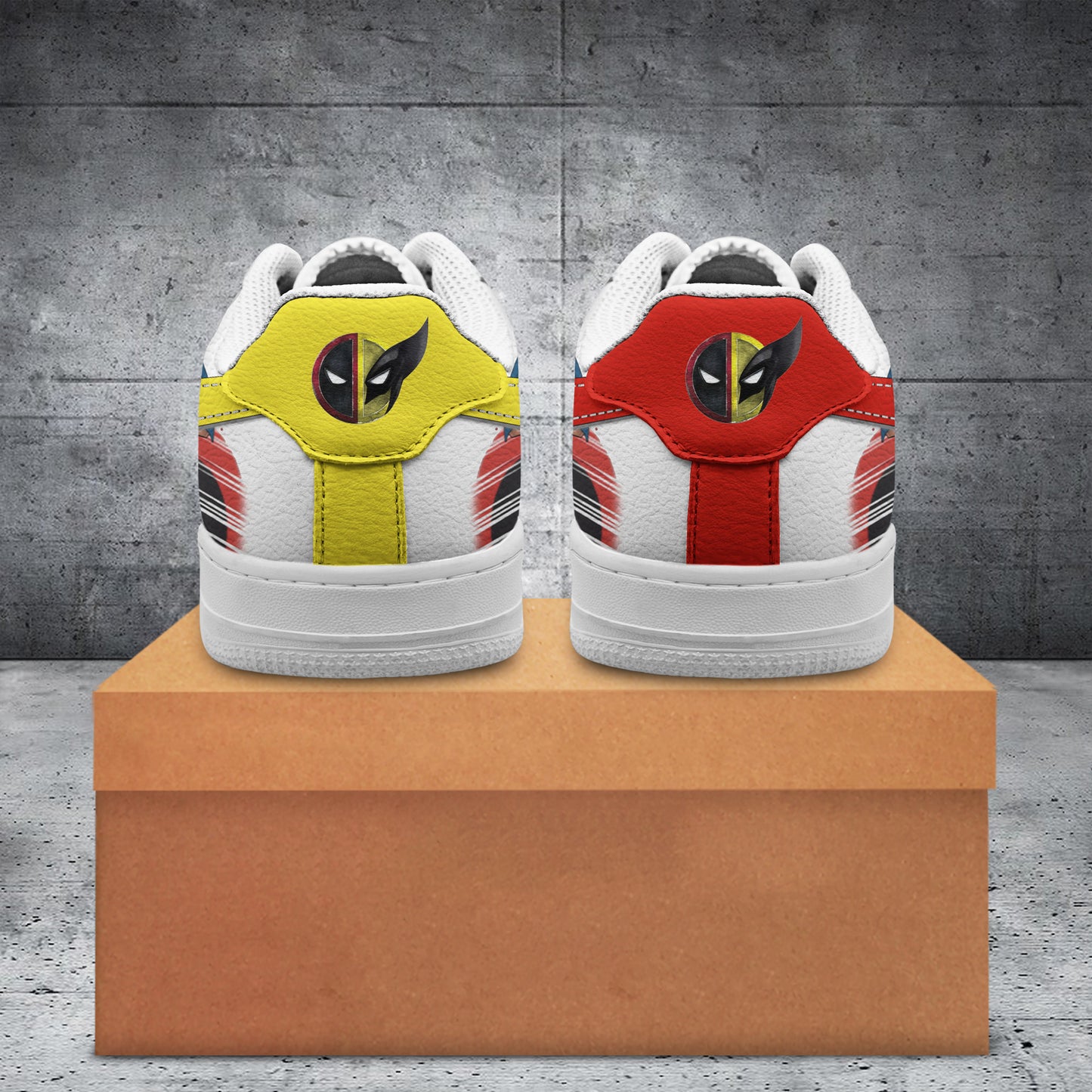 Ideafootwear Deadpool And Wolverine Air Low-Top Sneakers Shoes For Men And Women