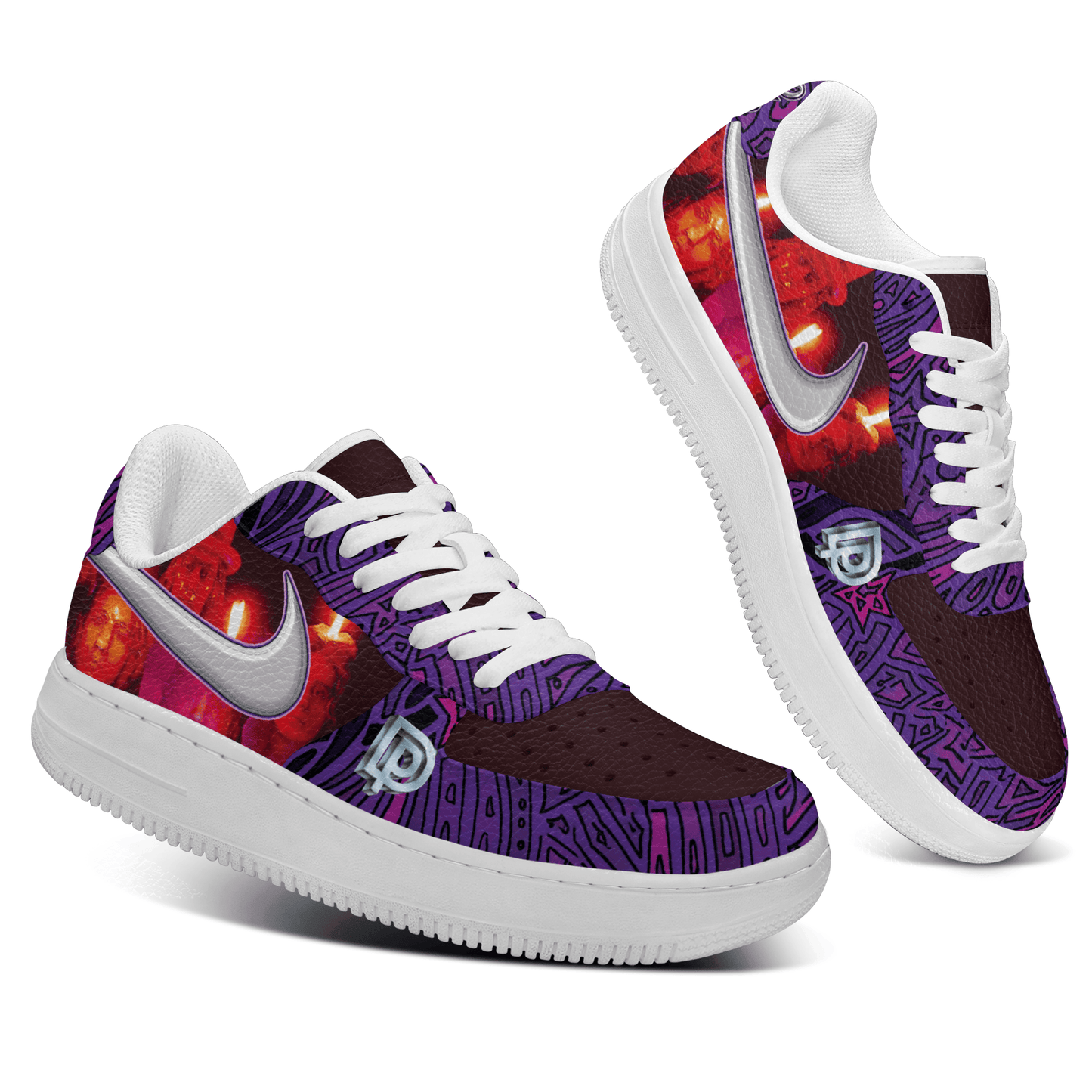 Ideafootwear Deep Purple Air Low-Top Sneakers Shoes For Men And Women
