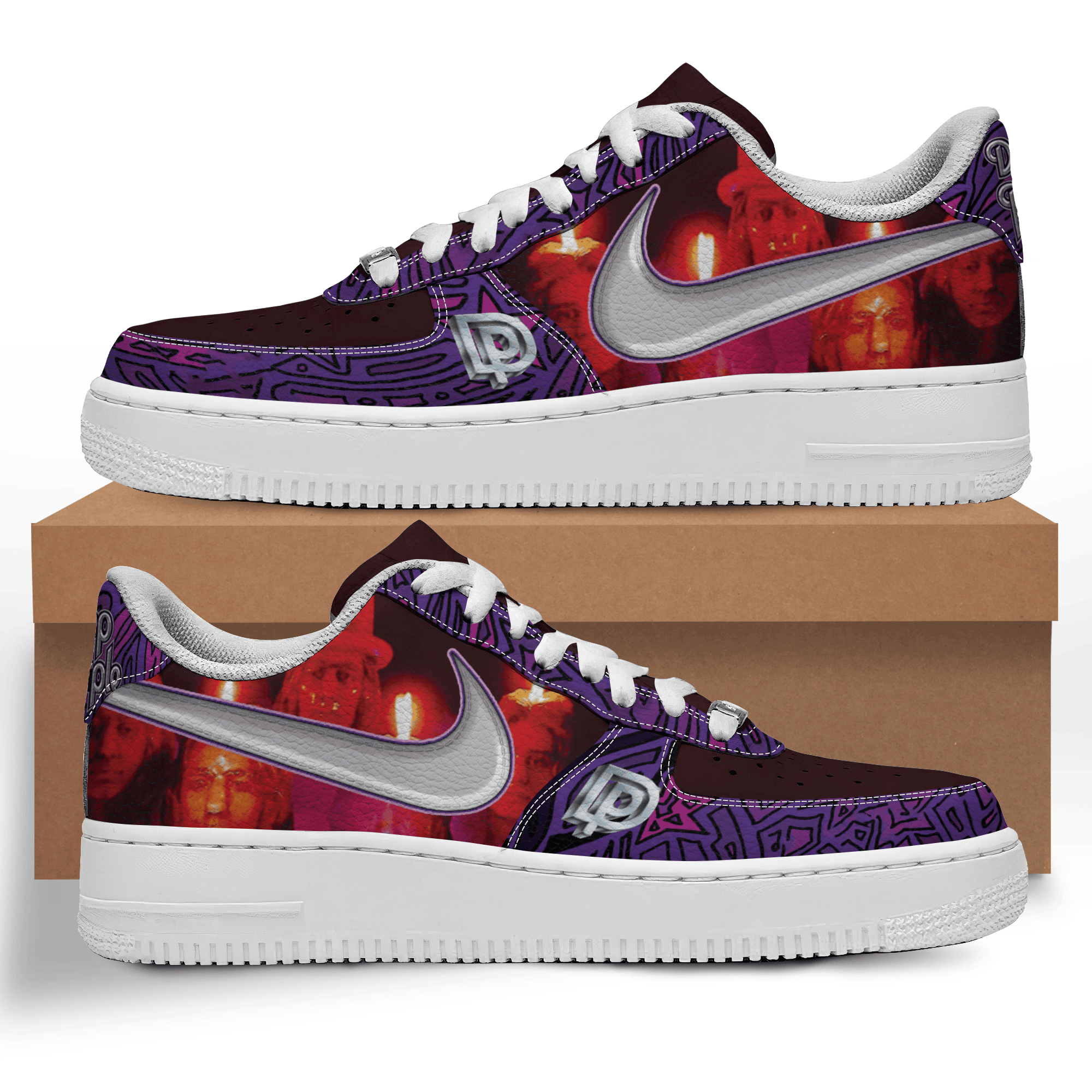 Ideafootwear Deep Purple Air Low-Top Sneakers Shoes For Men And Women