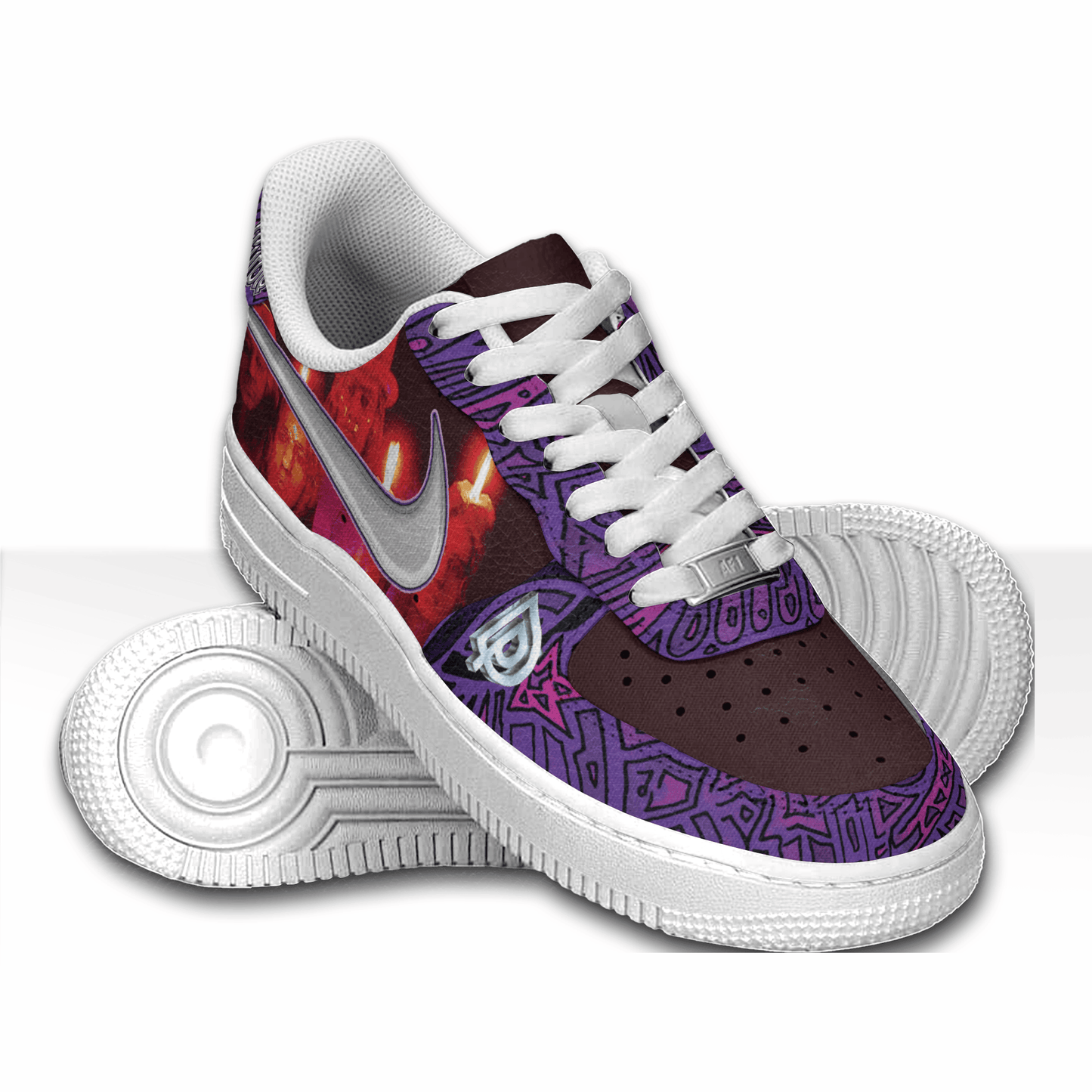 Ideafootwear Deep Purple Air Low-Top Sneakers Shoes For Men And Women