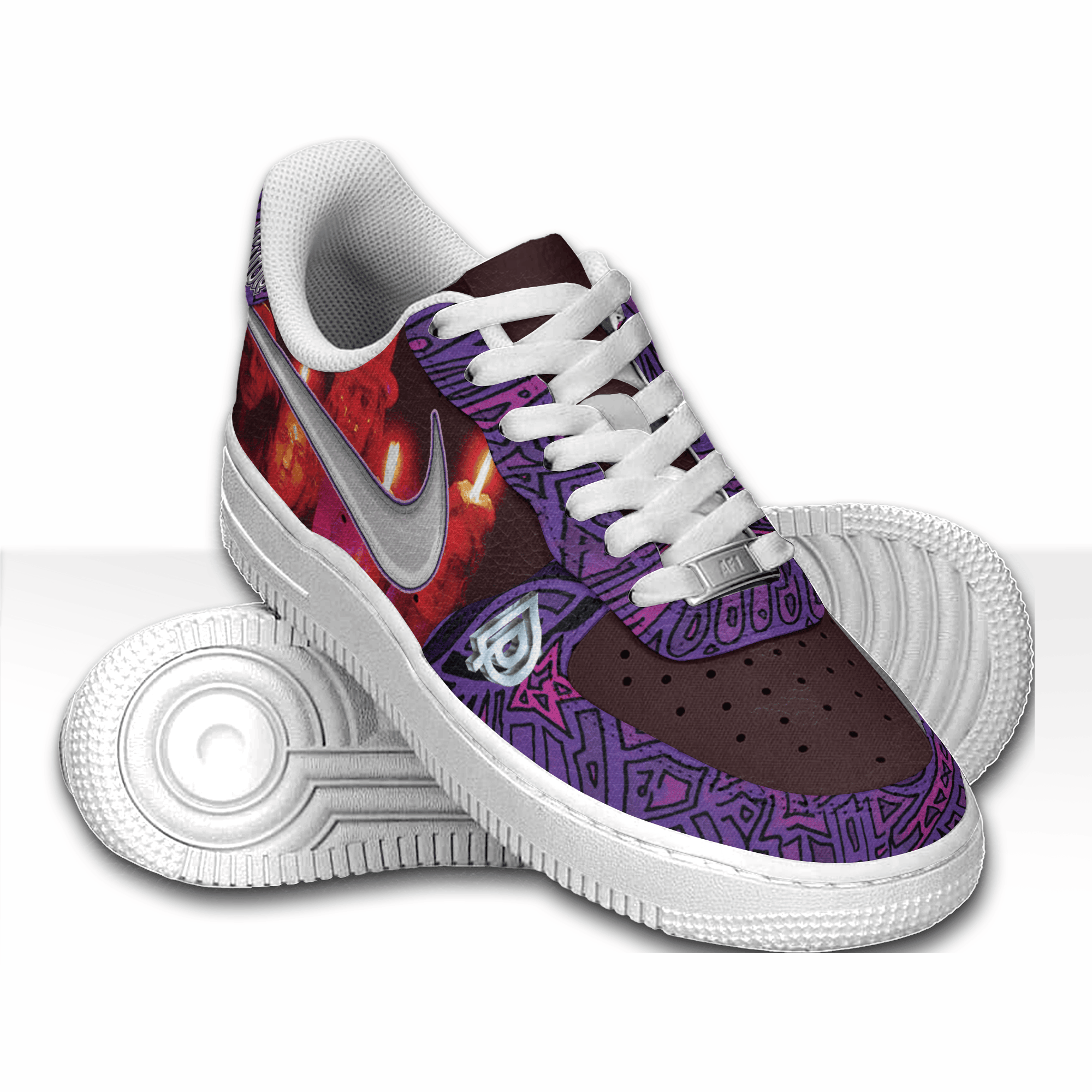 Ideafootwear Deep Purple Air Low-Top Sneakers Shoes For Men And Women