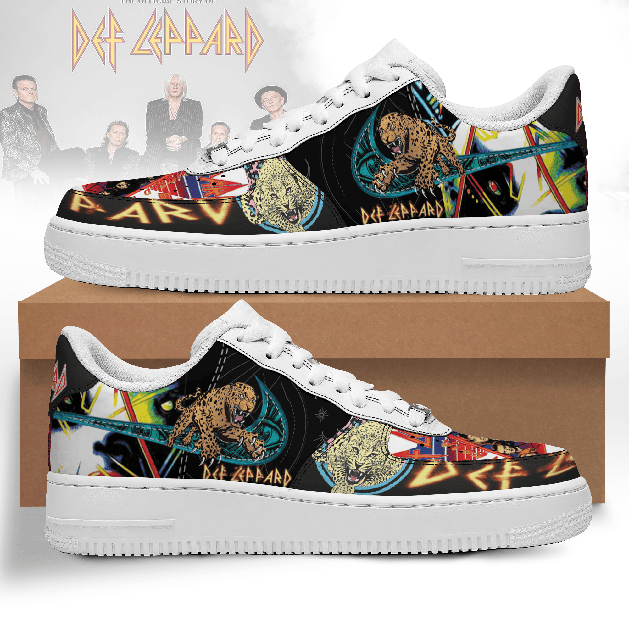 Ideafootwear Def Leppard Air Low-Top Sneakers Shoes For Men And Women