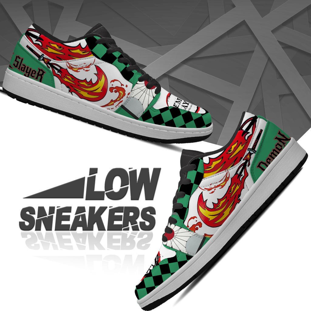 Ideafootwear Demon Slayer AJ1 Low Sneakers Shoes For Men And Women