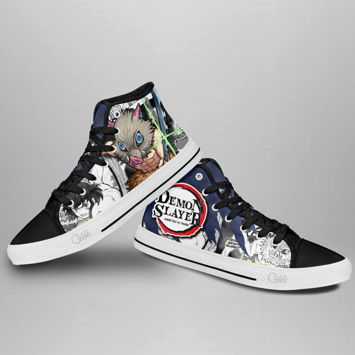 Ideafootwear Demon Slayer High Top Canvas Sneakers Shoes For Men And Women