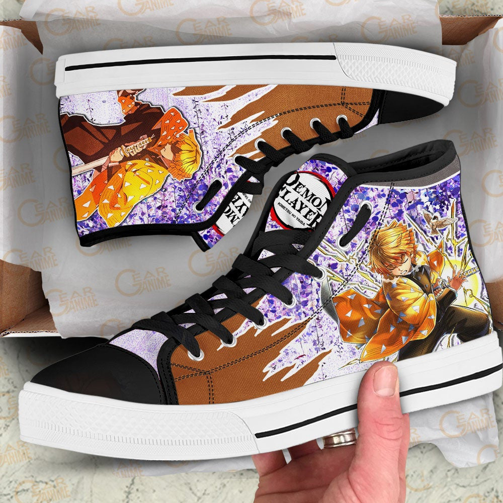Ideafootwear Demon Slayer High Top Canvas Sneakers Shoes For Men And Women