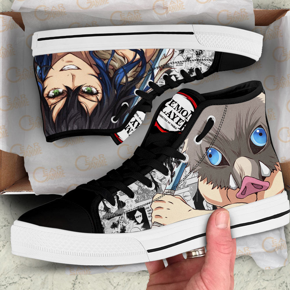 Ideafootwear Demon Slayer High Top Canvas Sneakers Shoes For Men And Women