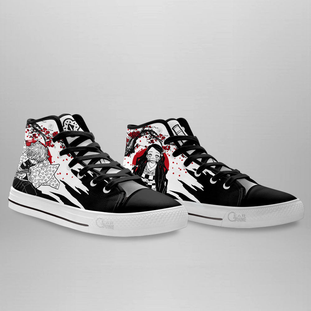 Ideafootwear Demon Slayer High Top Canvas Sneakers Shoes For Men And Women