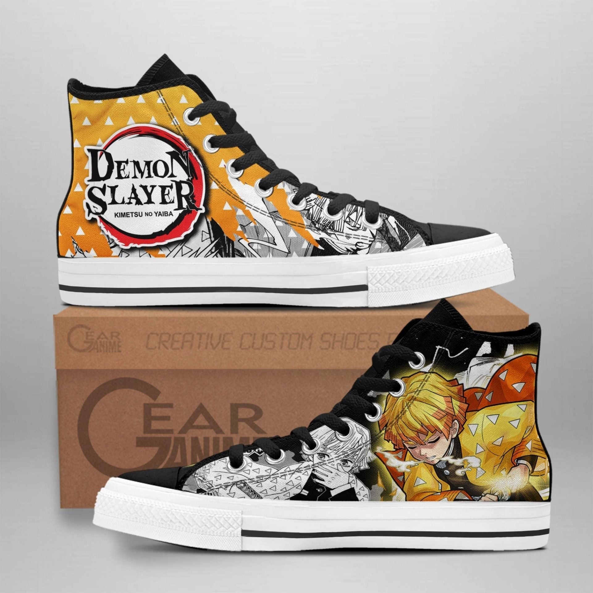 Ideafootwear Demon Slayer High Top Canvas Sneakers Shoes For Men And Women