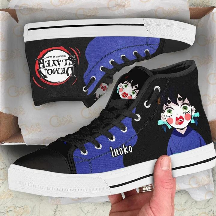 Ideafootwear Demon Slayer High Top Canvas Sneakers Shoes For Men And Women