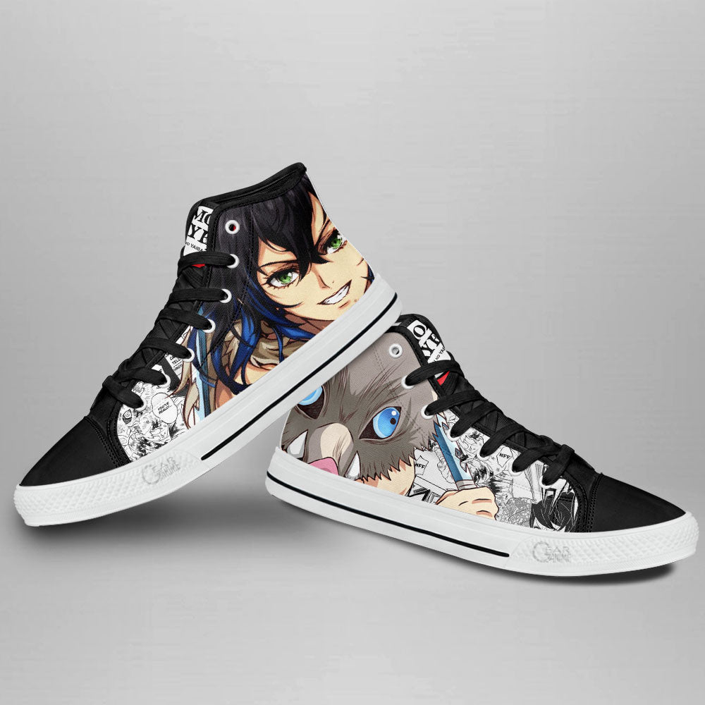 Ideafootwear Demon Slayer High Top Canvas Sneakers Shoes For Men And Women