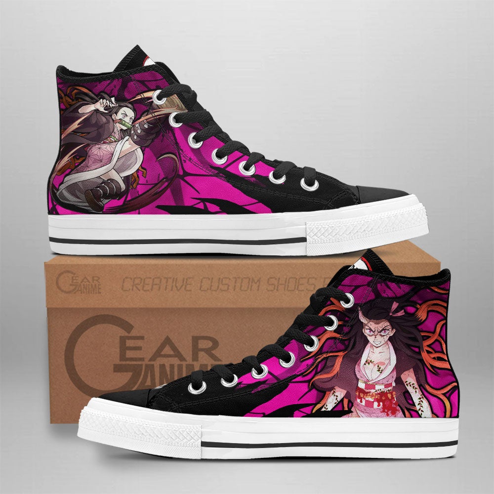 Ideafootwear Demon Slayer High Top Canvas Sneakers Shoes For Men And Women