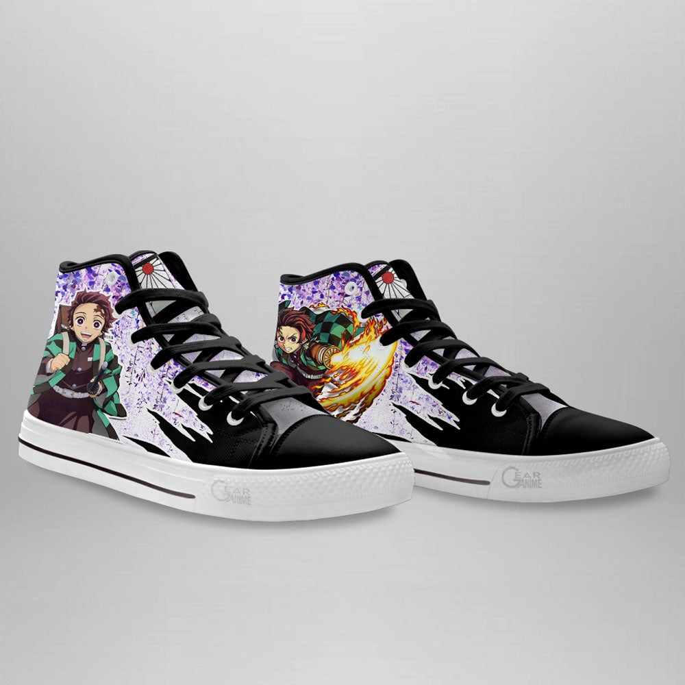 Ideafootwear Demon Slayer High Top Canvas Sneakers Shoes For Men And Women