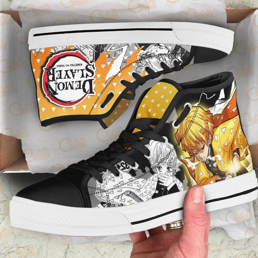 Ideafootwear Demon Slayer High Top Canvas Sneakers Shoes For Men And Women