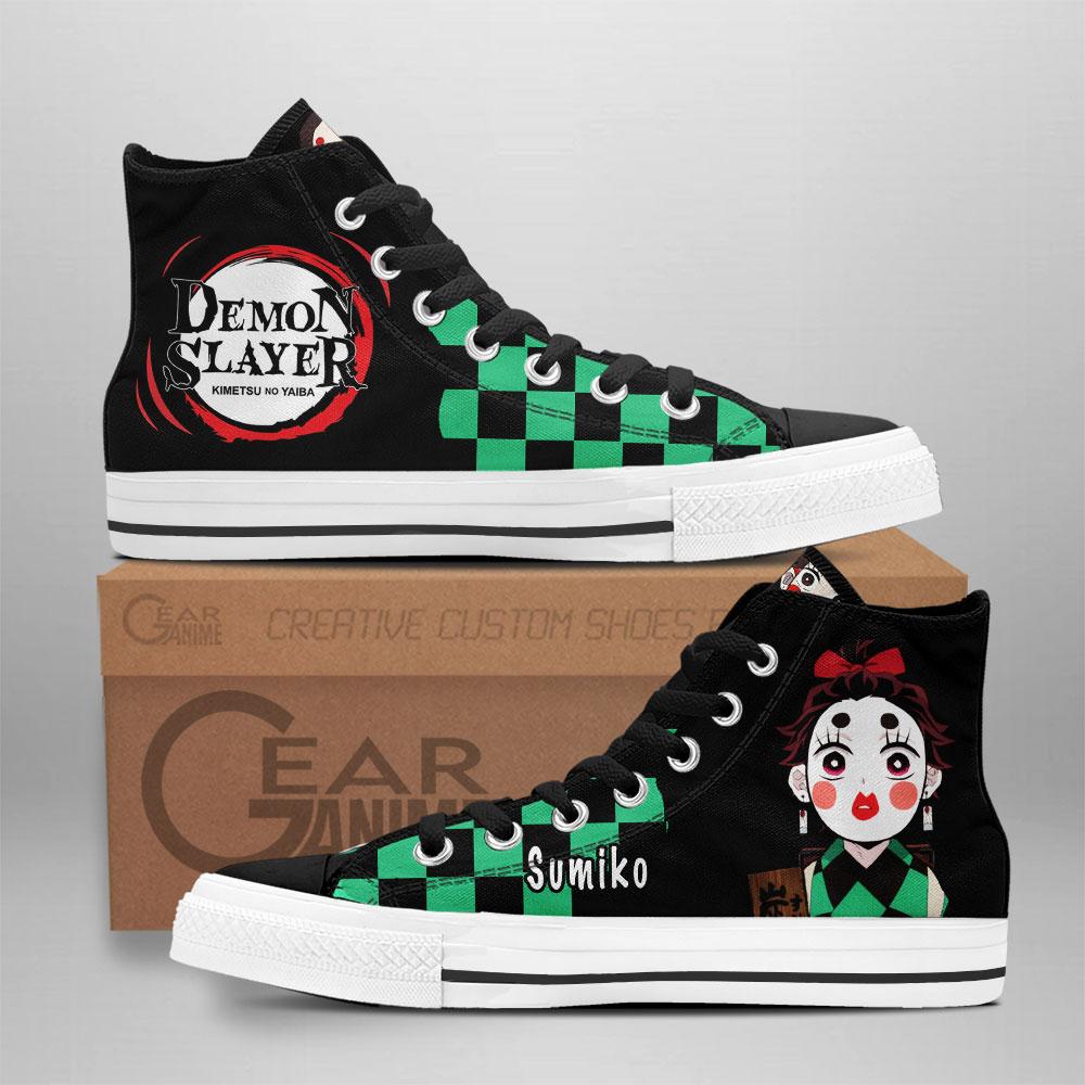 Ideafootwear Demon Slayer High Top Canvas Sneakers Shoes For Men And Women