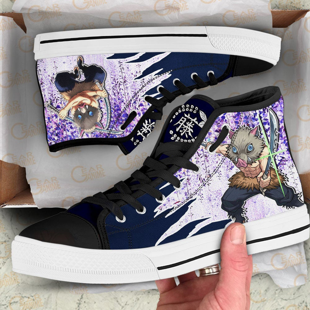 Ideafootwear Demon Slayer High Top Canvas Sneakers Shoes For Men And Women