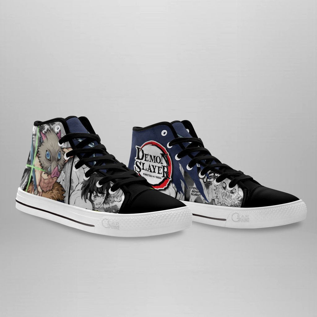Ideafootwear Demon Slayer High Top Canvas Sneakers Shoes For Men And Women