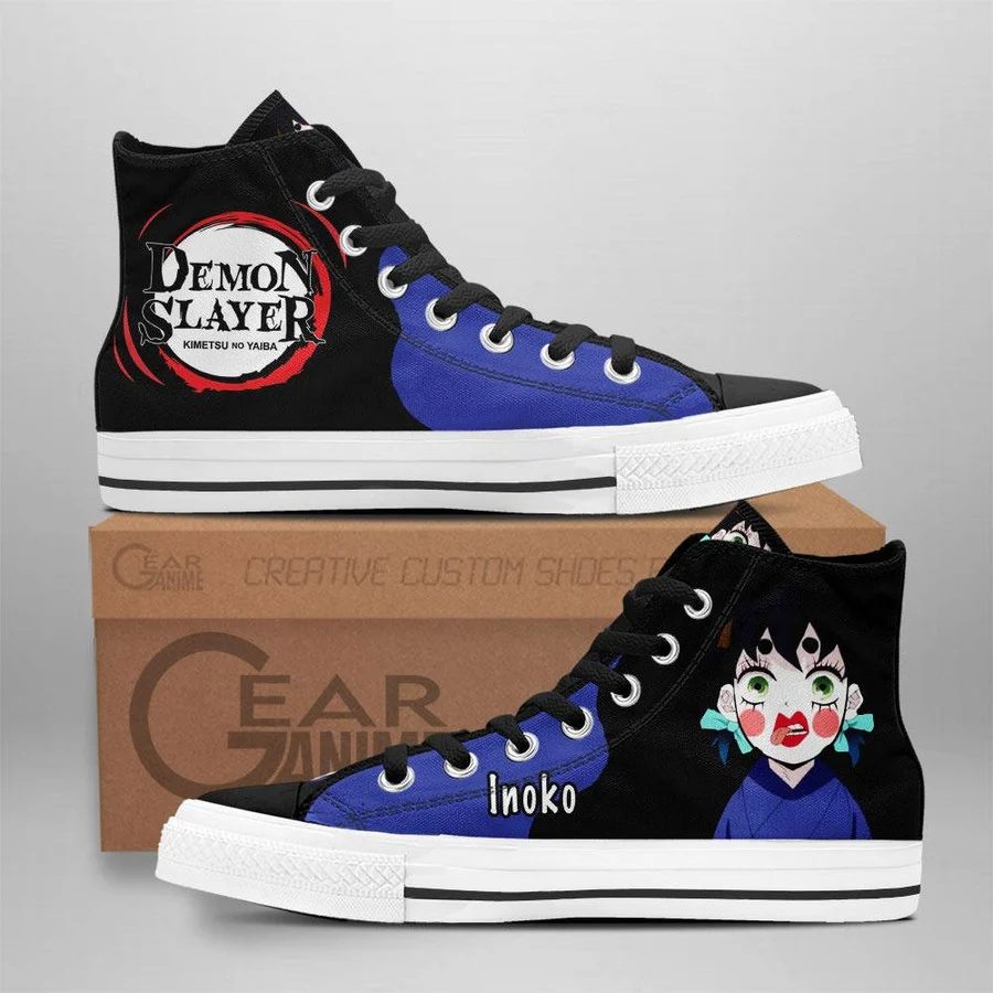 Ideafootwear Demon Slayer High Top Canvas Sneakers Shoes For Men And Women